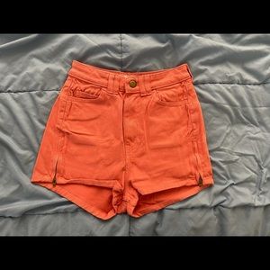 American Apparel Dark Salmon HW Shorts